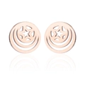 Pendientes de aro geométricos en acero oro rosa con diseño de estrella para mujer - Oro rosa
