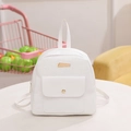 Mini zaino bianco con motivo a trifoglio in rilievo e finiture in metallo dorato - Bianco