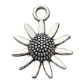 Pendentif tournesol en alliage argenté avec centre texturé pour bijoux DIY - 1 Pièce Tournesol 19x23mm