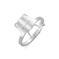 Cute silver stainless steel cat ring for women featuring minimalist animal design - US 7 / Steel
