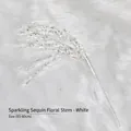 Glittering white 60cm firework decorative spray with silver sequins for Christmas DIY - 1 Piece / White