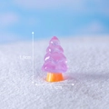Miniature luminous pink resin Christmas tree ornament with base, size 1.9cm x 1.1cm - Purple
