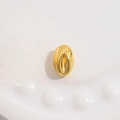 Textured golden pumpkin-shaped S925 silver bead for DIY handmade bracelet jewelry - Small 3.5*6mm / Gold