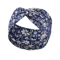 Fascia intrecciata blu scuro con fiori gialli e bianchi in morbido tessuto elastico - FD080 Piccoli Fiori 6#