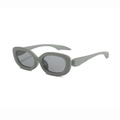 Fashionable sage green oval frame sunglasses with gray lenses for men and women - Matte Green Frame Light Gray Lens