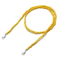Colorful beaded eyeglass chain and face mask lanyard with silver lobster clasps on white base - Yellow
