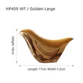 Figura de pájaro de cerámica dorada grande escultura decorativa de 17x10x5,5cm - Grande (HP409) / Dorado