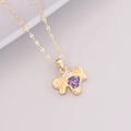 18K gold butterfly necklace with colorful opal inlay on a delicate golden chain - Dog (11# Dog)