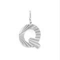 Textured silver-tone titanium steel initial Q pendant charm for DIY jewelry making - Letter Q