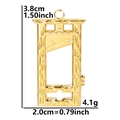 Detailed view of gold guillotine pendant with size measurements 3.8cm and 2.0cm - Gold (Pendant Only)