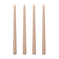 Set de 4 velas cónicas beige de 25 cm sin humo para decoración de mesas de boda y cenas - Té con leche