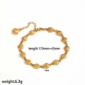 Détail d'un bracelet coquillage plaqué or 18k avec dimensions précises et spécifications - 170mm+45mm / Doré