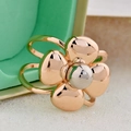 Rose gold scarf ring featuring a four-petal flower design with a silver bead inlay - Rose Gold Four-Petal Flower