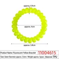 Neongelbes TPU Spiral-Haargummi mit 5,8 cm Außendurchmesser und elastischem Design - Fluoreszierendes Gelbes Armband