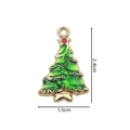 Green Christmas tree enamel alloy pendant with gold plating, size 2.4cm by 1.5cm - 2346 Green Enamel Tree
