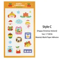 Christmas Santa and reindeer washi paper sticker sheet for scrapbooking style C 11x20cm - Happy Christmas Sticker Style C