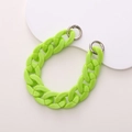 Neon green thick acrylic chain strap with silver spring buckles for bags or phone cases - Green