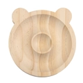 Detail of bear-shaped natural solid wood display tray with smooth polished edges - Solid Wood / Bear Shape Pine (9.5x1.5cm)