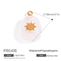 Stainless steel butterfly pendant with sun design and translucent white resin stone - PJ91436-White Stone Sun