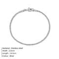 Minimalistisches glitzerndes Edelstahl-Armband für Damen in Silber mit Produktdaten - 16.5cm / Silber