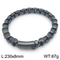 Bracciale da uomo a catena veneziana in acciaio inossidabile nero lucido 8 mm per 230 mm - 23CM / Nero