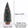 Mini albero di Natale innevato da 20cm con palline colorate e base in legno naturale - Albero di Natale Floccato da 20 CM