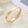 Minimalist gold-plated stainless steel cuff bracelet with smooth brushed finish - 8mm 53x64 / Gold