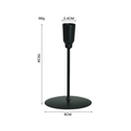 Matte black metal candlestick holder, 15cm height with circular base for dinner decor - Small (15cm) / Black