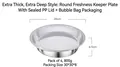 Set of 4 stainless steel round food storage containers with transparent lids, 28cm diameter - Extra Thick Round Tray 4 Pcs with Lids