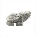 Hand-carved turtle figurine made of white turquoise stone with grey marble texture - White Turquoise 1.5 Inch