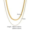 Double-layered 18k gold plated stainless steel blade chain necklace in 4mm and 1mm widths - 4mm and 1mm Double Layer Style (TN3027) / Gold
