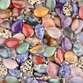 Various teardrop natural gemstone pendants with metal bails in assorted colors - Random Mixed Colors (1PC)