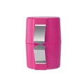 Tagliapillole cilindrico rosa in plastica con lama in metallo su sfondo bianco - Confezione in busta / Rosa