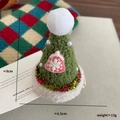 Pince à cheveux sapin de Noël vert pour filles avec cloches perles et base peluche - 8-Pince à Cheveux Chapeau de Glace Verte