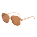 Lunettes de soleil carrées vintage avec monture ambre transparent et verres bruns - Monture Thé Transparente Verres Thé