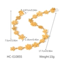 Detailoverzicht van 18K gouden madeliefje oorbellen met afmetingen in cm en inch eenheden - Ketting Meerbloemige Lange Oorbellen (HC-E10855)