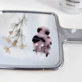 Mini acetate hair claw clip featuring black, white and pink marble pattern for girls - White Tortoise Shell