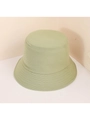 Classic cotton bucket hat in sage green color with reinforced stitching on the brim - Army Green