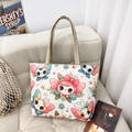 Canvas tote bag with cute butterfly fairy print and durable woven handles - Style 6