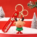 Weihnachts-Rentier-Schlüsselanhänger mit grünem Pullover und Silikonband - Weihnachtshirsch