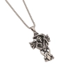 Gothic death reaper pendant on cross with wings in vintage stainless steel finish - Grim Reaper Cross Style (6#)
