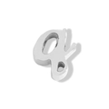 Polished silver stainless steel small letter q charm for necklace or bracelet - Lowercase q / Steel