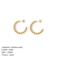 25mm twisted hoop earrings in 18k gold plated stainless steel with 4mm width - 25mm / Gold