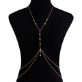 Chic gold body chain for women with sparkling rhinestones for summer beach parties - ZW098 Body Chain Gold