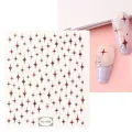 Adhesive nail stickers featuring deep red star motifs, variant TH-1052 on pink background - TH-1052 (Dark Red Star)