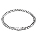 Bracciale a catena barbazzale in acciaio inossidabile lucido con chiusura a moschettone - Stile A 5mm / 18cm