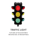 Traffic light foil balloon in black with red yellow green circles for racing party decor - Traffic Light Shaped