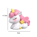 Cute pink and white resin unicorn cake topper with yellow star, 5cm x 4.2cm - Pink Wings Style A