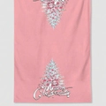 Pink Christmas kitchen towel with Merry Christmas text and holiday patterns - Mjbt66-19（1pc)