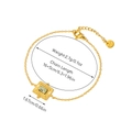 Detailed view of emerald stone bracelet with S.Steel chain and dimension labels - Square Natural Stone - Bracelet 05